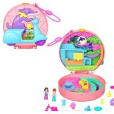 Polly Pocket Dolls & Playset, Adventure Moped Compact, Travel Toy with 2 Micro Dolls & Pet, Plus Animal & Vehicle Accessories