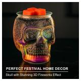 JOYOLO Wax Melt Warmer, Wax Warmer for Scented Wax with Light Bulb, Electric Skull Wax Burner