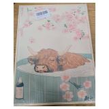 Japanese Bathroom Canvas Wall Art 12x16 Inch Framed