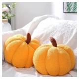 Plush Pumpkin Decorative Pillows Set of 2, NOT EXACTLY LIKE STOCK