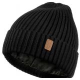 Vaxirauo Warm Winter Beanie, Unisex Stocking Cuffed Cap- Black