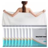 10 Pack Disposable Bath Towels Large Size 27.5'x55', Individually Sealed Travel Towel