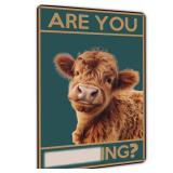 Funny Bathroom Decor Vintage Bathroom Cow Metal Tin Sign for Home 8 X 12 Inch