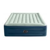 Intex Elevated 18' Pillow Rest Queen Air Mattress with Internal Pump - Off-White/Blue - Retail: $60