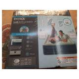 Intex Elevated 18' Pillow Rest Queen Air Mattress with Internal Pump - Off-White/Blue - Retail: $60