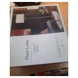 Modern Ring Floor Lamp Brushed Nickel Finish - Threshold: ETL Listed, Cotton/Polyester Shade, Metal Body - Retail: $80