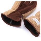 Harssidanzar Sherpa Gloves Women's Outdoor Winter for Genuine Suede Gloves Thermal Lined SL021US,Camel/Darkbrown,Size L Harssidanzar Sherpa Gloves Women's Outdoor Winter for Genuine Suede Gloves Thermal Lined SL021US,Camel/Darkbrown,Size L