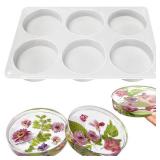 RESINWORLD 6-Cavity Deep Round Coaster Molds, 4 Inches Coaster Silicone Molds for Epoxy Resin, Coaster Resin Molds for Flower Bouquet Preservation RESINWORLD 6-Cavity Deep Round Coaster Molds, 4 Inches Coaster Silicone Molds for Epoxy Resin, Coaster Resin Molds for Flower Bouquet Preservation