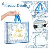Woosytoo Bride Gift Bag Miss to Mrs Gift Bag with Tissue Paper Card Wedding Paper Bag Blue Floral Wrapping Bag for Bridal Shower Bachelorette Engagement Wedding Party Decor Supplies Woosytoo Bride Gift Bag Miss to Mrs Gift Bag with Tissue Paper Card Wedding Paper Bag Blue Floral Wrapping Bag for Bridal Shower Bachelorette Engagement Wedding Party Decor Supplies