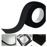Frienda Black Caulk Tape 10.5' x 1.5'' Waterproof Self Adhesive Caulk Strip Bathtub Sealant Tape Sealing Strip Oil Proof Bathroom Sealant for Kitchen Floor Wall Edge Protector(PE) Frienda Black Caulk Tape 10.5' x 1.5'' Waterproof Self Adhesive Caulk Strip Bathtub Sealant Tape Sealing Strip Oil Proof Bathroom Sealant for Kitchen Floor Wall Edge Protector(PE)