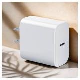 Fast USB-C Charger Block 20W for iPhone 17/16/15 Charger, Apple Watch/iWatch Series Ultra/11/10/9/8/7/6/SE/SE2/5/4/3, Type-C PD Fast Charging USBC Power Adapter Plug for AirPods 4/3/2/1, 1-Pack White Fast USB-C Charger Block 20W for iPhone 17/16/15 Charger, Apple Watch/iWatch Series Ultra/11/10/9/8/7/6/SE/SE2/5/4/3, Type-C PD Fast Charging USBC Power Adapter Plug for AirPods 4/3/2/1, 1-Pack White