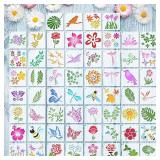 Marspark Valentine's Small Stencils for Crafts Reusable 3 Inch Stencils for Painting on Wood DIY Craft Paint Template for Wall Home Decor Card Rock Canvas Drawing Holiday (Flowering Plants) Marspark Valentine's Small Stencils for Crafts Reusable 3 Inch Stencils for Painting on Wood DIY Craft Paint Template for Wall Home Decor Card Rock Canvas Drawing Holiday (Flowering Plants)
