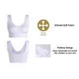 JEMINAY Women's Wireless Sleep Bras Unpadded Seamless Comfort Bras Throw-on Wirefree Bralettes,1*White,XL JEMINAY Women's Wireless Sleep Bras Unpadded Seamless Comfort Bras Throw-on Wirefree Bralettes,1*White,XL