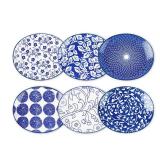 Selamica Small Dinner Plates, Oval Dessert Plates Ceramic, 6 Inch Small Plates for Appetizer, Cake, Snacks, Microwave Dishwasher Safe, Set of 6, Vintage Blue Selamica Small Dinner Plates, Oval Dessert Plates Ceramic, 6 Inch Small Plates for Appetizer, Cake, Snacks, Microwave Dishwasher Safe, Set of 6, Vintage Blue