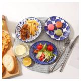 Selamica Small Dinner Plates, Oval Dessert Plates Ceramic, 6 Inch Small Plates for Appetizer, Cake, Snacks, Microwave Dishwasher Safe, Set of 6, Vintage Blue Selamica Small Dinner Plates, Oval Dessert Plates Ceramic, 6 Inch Small Plates for Appetizer, Cake, Snacks, Microwave Dishwasher Safe, Set of 6, Vintage Blue