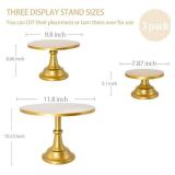 Vorriop 3 Set Gold Cake Stand Display Plate Dessert Cupcake Pastry Candy for Party Elegant Round Cylinder Columns tables for Weddings Cake Stands Birthday Party Vorriop 3 Set Gold Cake Stand Display Plate Dessert Cupcake Pastry Candy for Party Elegant Round Cylinder Columns tables for Weddings Cake Stands Birthday Party
