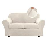 H.VERSAILTEX Real Velvet Plush 3 Piece Stretch Sofa Covers Couch Covers for 2 Cushion Couch Loveseat Covers Width Up to 72 Inch Feature Thick Soft Stay in Place (Medium Sofa, Ivory) H.VERSAILTEX Real Velvet Plush 3 Piece Stretch Sofa Covers Couch Covers for 2 Cushion Couch Loveseat Covers Width Up to 72 Inch Feature Thick Soft Stay in Place (Medium Sofa, Ivory)