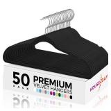 HOUSE DAY Premium Velvet Hangers 50 Pack Black, Non-Slip Flocked Felt Hangers, Sturdy Clothes Hangers with 360° Rotatable Hook, Heavy Duty Coat Hanger, Durable Slim Hanger for Closet Space Saving HOUSE DAY Premium Velvet Hangers 50 Pack Black, Non-Slip Flocked Felt Hangers, Sturdy Clothes Hangers with 360° Rotatable Hook, Heavy Duty Coat Hanger, Durable Slim Hanger for Closet Space Saving