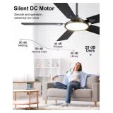 OJX Ceiling Fans with Lights, 52 inch Ceiling fan with Light and Remote/APP Control, 3CCT, Quiet DC Reversible, Dimmable, Modern Ceiling Fan for Bedroom, Living Room, Kitchen, Indoor/Outdoor Use OJX Ceiling Fans with Lights, 52 inch Ceiling fan with Light and Remote/APP Control, 3CCT, Quiet DC Reversible, Dimmable, Modern Ceiling Fan for Bedroom, Living Room, Kitchen, Indoor/Outdoor Use