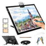 Rechargeable A3 Light Pad for Diamond Painting,Tracing Light Box with Stand and Clip,3 Colors Stepless Dimmable and 6 Levels of Brightness Light Board for Artists,Drawing,Sketching,Animation Rechargeable A3 Light Pad for Diamond Painting,Tracing Light Box with Stand and Clip,3 Colors Stepless Dimmable and 6 Levels of Brightness Light Board for Artists,Drawing,Sketching,Animation