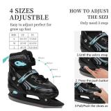 Ice Skates,Hockey Skates,Skates with Adjustable 4 Sizes for Boys Girls Youth Men Women and Beginners (Blue, L (4-7) Kid's/(6-8) Women's/(5-7) Men's) Ice Skates,Hockey Skates,Skates with Adjustable 4 Sizes for Boys Girls Youth Men Women and Beginners (Blue, L (4-7) Kid's/(6-8) Women's/(5-7) Men's)