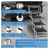 Deergym Dog Stairs for Large Dogs - 5 Step Wide 16in High 34in Foldable Dog Ramp for Car Non-Slip Surface Support up to 230lbs - Suitable for SUV,Truck, Sofas, Bed Deergym Dog Stairs for Large Dogs - 5 Step Wide 16in High 34in Foldable Dog Ramp for Car Non-Slip Surface Support up to 230lbs - Suitable for SUV,Truck, Sofas, Bed