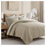 Levtex Home Cross Stitch Reversible Twin XL/Twin Quilt Set (68x86in) with 1 Pillow Sham (26x20in) - Stitch Texture - Taupe - Cotton Twin/Twin Size Quilt Bedding Set - Lightweight, Soft, Pre-Washed Levtex Home Cross Stitch Reversible Twin XL/Twin Quilt Set (68x86in) with 1 Pillow Sham (26x20in) - Stitch Texture - Taupe - Cotton Twin/Twin Size Quilt Bedding Set - Lightweight, Soft, Pre-Washed