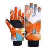 Kids Snow Ski Gloves for Winter Waterproof Boys Girls Ski Gloves Toddler Finger Mittens Orange Kids Snow Ski Gloves for Winter Waterproof Boys Girls Ski Gloves Toddler Finger Mittens Orange