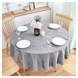 EFFICINATURE Round Tablecloth Grey Table Cloth Leaves Pattern Scalloped Edge Silky Soft Waterproof Washable 50 Inch Fabric Table Cover for 20-38 Dining Kitchen Party Banquet Patio Decoration EFFICINATURE Round Tablecloth Grey Table Cloth Leaves Pattern Scalloped Edge Silky Soft Waterproof Washable 50 Inch Fabric Table Cover for 20-38 Dining Kitchen Party Banquet Patio Decoration