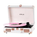 3-Speed Vinyl Record Player Turntable Portable Suitcase with Bluetooth, Rechargeable Battery, Aux/RCA/Headphone Jacks, Compact Retro Design for Vinyl Lovers 3-Speed Vinyl Record Player Turntable Portable Suitcase with Bluetooth, Rechargeable Battery, Aux/RCA/Headphone Jacks, Compact Retro Design for Vinyl Lovers