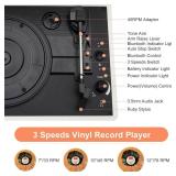 3-Speed Vinyl Record Player Turntable Portable Suitcase with Bluetooth, Rechargeable Battery, Aux/RCA/Headphone Jacks, Compact Retro Design for Vinyl Lovers 3-Speed Vinyl Record Player Turntable Portable Suitcase with Bluetooth, Rechargeable Battery, Aux/RCA/Headphone Jacks, Compact Retro Design for Vinyl Lovers