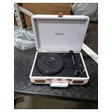 3-Speed Vinyl Record Player Turntable Portable Suitcase with Bluetooth, Rechargeable Battery, Aux/RCA/Headphone Jacks, Compact Retro Design for Vinyl Lovers 3-Speed Vinyl Record Player Turntable Portable Suitcase with Bluetooth, Rechargeable Battery, Aux/RCA/Headphone Jacks, Compact Retro Design for Vinyl Lovers