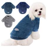 3 Pack Dog Sweater Clothes for Small Dogs Girls Boys with Reflective Strip Small Dog Sweaters Coat Soft Warm Pet Puppy Clothes Sweater (Grey+Blue+Navy, L(Back:11.41,Chest:16.92, Neck:11.41)) 3 Pack Dog Sweater Clothes for Small Dogs Girls Boys with Reflective Strip Small Dog Sweaters Coat Soft Warm Pet Puppy Clothes Sweater (Grey+Blue+Navy, L(Back:11.41,Chest:16.92, Neck:11.41))
