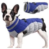 FUAMEY Dog Coat for Small Dogs,Waterproof Dog Winter Jacket with Harness Built in Puppy Cold Weather Coats Reflective Pet Vest with Zipper Warm Fleece Dogs Snowsuit Windproof Blue S FUAMEY Dog Coat for Small Dogs,Waterproof Dog Winter Jacket with Harness Built in Puppy Cold Weather Coats Reflective Pet Vest with Zipper Warm Fleece Dogs Snowsuit Windproof Blue S
