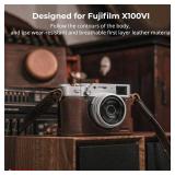 SMALLRIG Leather Case Kit for FUJIFILM X100VI, Including Half Case, Flip Cover and Shoulder Strap, Genuine Leather Material, Portable and Protecting - 4558 SMALLRIG Leather Case Kit for FUJIFILM X100VI, Including Half Case, Flip Cover and Shoulder Strap, Genuine Leather Material, Portable and Protecting - 4558