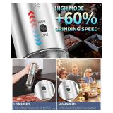 CIRCLE JOY Electric Salt and Pepper Grinder Set Stainless Steel Rechargeable Salt and Pepper Grinder Set, Variable Grinding Speed, External Adjustable Coarseness, Storage Base, White LED Light, Silver CIRCLE JOY Electric Salt and Pepper Grinder Set Stainless Steel Rechargeable Salt and Pepper Grinder Set, Variable Grinding Speed, External Adjustable Coarseness, Storage Base, White LED Light, Silver