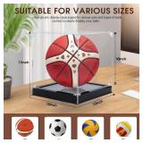 Basketball Display Case with LED Light,Clear Acrylic Mini Basketball Autograph Display Box Full Size with Acrylic Black Base,UV Protected Soccer Memorabilia Display Case Clear Ball Box,Ideal Gift Basketball Display Case with LED Light,Clear Acrylic Mini Basketball Autograph Display Box Full Size with Acrylic Black Base,UV Protected Soccer Memorabilia Display Case Clear Ball Box,Ideal Gift