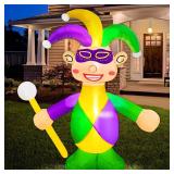 4 Ft Mardi Gras Inflatable Decoration Blow up Jester Built in LED Lights Purple Gold Green Mardi Gras Outdoor Decor for Carnival Yard Lawn Garden Party Home Indoor 4 Ft Mardi Gras Inflatable Decoration Blow up Jester Built in LED Lights Purple Gold Green Mardi Gras Outdoor Decor for Carnival Yard Lawn Garden Party Home Indoor