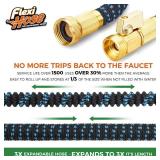 Flexi Hose Expandable Garden Hose with 8 Function Nozzle, 50FT - Lightweight Retractable Garden Hose, Water Hose - No-Kink Flexibility, 3/4 Inch Solid Brass Fittings and Double Latex Core Flexi Hose Expandable Garden Hose with 8 Function Nozzle, 50FT - Lightweight Retractable Garden Hose, Water Hose - No-Kink Flexibility, 3/4 Inch Solid Brass Fittings and Double Latex Core