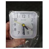 Peakeep Small Battery Operated Analog Travel Alarm Clock Silent No Ticking, Lighted on Demand and Snooze, Beep Sounds, Gentle Wake, Ascending Alarm, Easy Set (White) Peakeep Small Battery Operated Analog Travel Alarm Clock Silent No Ticking, Lighted on Demand and Snooze, Beep Sounds, Gentle Wake, Ascending Alarm, Easy Set (White)