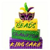 Mardi Gras Table Decorations, Mardi Gras Wooden Table Centerpieces, New Orleans Mask Book Stack Block Tiered Tray Decor for Fireplace Mantel Shelf Carnival Party Decor Mardi Gras Table Decorations, Mardi Gras Wooden Table Centerpieces, New Orleans Mask Book Stack Block Tiered Tray Decor for Fireplace Mantel Shelf Carnival Party Decor