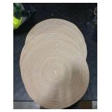 SHACOS Round Placemats Set of 6 Cotton Polyester Braided Place Mats 15 inch Heat Resistant Washable Table Mats for Kitchen Dining Party Natural Table Decor (Beige, 6) SHACOS Round Placemats Set of 6 Cotton Polyester Braided Place Mats 15 inch Heat Resistant Washable Table Mats for Kitchen Dining Party Natural Table Decor (Beige, 6)