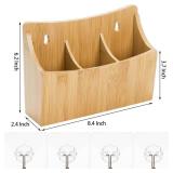 Nicunom 2 Pack Bamboo Dry Erase Marker Holder Wall Mount Remote Control Holder, Desktop Storage 3 Compartments Pencil Pen Hold Utensil Caddy, Multiuse Small Organizer for Office Home School Nicunom 2 Pack Bamboo Dry Erase Marker Holder Wall Mount Remote Control Holder, Desktop Storage 3 Compartments Pencil Pen Hold Utensil Caddy, Multiuse Small Organizer for Office Home School