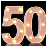 Treela 8.7'' Birthday Decorative LED Light up Numbers, Glitter Marquee Number Sign for Night Birthday Party Decorations Anniversary Bar LED Sign Backdrop Wall Table Centerpieces(50th,Rose Gold) Treela 8.7'' Birthday Decorative LED Light up Numbers, Glitter Marquee Number Sign for Night Birthday Party Decorations Anniversary Bar LED Sign Backdrop Wall Table Centerpieces(50th,Rose Gold)