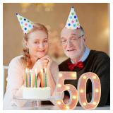 Treela 8.7'' Birthday Decorative LED Light up Numbers, Glitter Marquee Number Sign for Night Birthday Party Decorations Anniversary Bar LED Sign Backdrop Wall Table Centerpieces(50th,Rose Gold) Treela 8.7'' Birthday Decorative LED Light up Numbers, Glitter Marquee Number Sign for Night Birthday Party Decorations Anniversary Bar LED Sign Backdrop Wall Table Centerpieces(50th,Rose Gold)