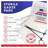 100pc Large Sterile Gauze Pads 4x4 Sterile for Wounds Bulk - 12ply Woven Gauze Sponges 4x4 Sterile - USP IV Breathable Mesh 4x4 Gauze Pads Sterile for Enhanced Absorption - First Aid Medical 100pc Large Sterile Gauze Pads 4x4 Sterile for Wounds Bulk - 12ply Woven Gauze Sponges 4x4 Sterile - USP IV Breathable Mesh 4x4 Gauze Pads Sterile for Enhanced Absorption - First Aid Medical