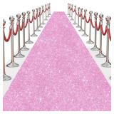 Glitter Carpet Runner for Party 2.6 X 30 ft Glitter Non-Woven Fabric, Carpet Rug for Event, Aisle Runway Runner for Wedding Ceremony, Movie Theme Party Decorations (Glitter Pink, 2.6FTx30FT) Glitter Carpet Runner for Party 2.6 X 30 ft Glitter Non-Woven Fabric, Carpet Rug for Event, Aisle Runway Runner for Wedding Ceremony, Movie Theme Party Decorations (Glitter Pink, 2.6FTx30FT)