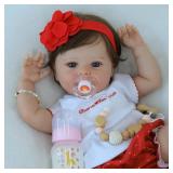 SCOM Lifelike Baby Dolls Girl -18 Inch Reborn Realistic Baby Dolls Silicone Cute Soft Body Doll Real Life Baby Doll Gift for Age 3+ SCOM Lifelike Baby Dolls Girl -18 Inch Reborn Realistic Baby Dolls Silicone Cute Soft Body Doll Real Life Baby Doll Gift for Age 3+
