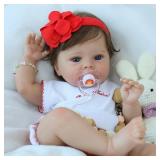 SCOM Lifelike Baby Dolls Girl -18 Inch Reborn Realistic Baby Dolls Silicone Cute Soft Body Doll Real Life Baby Doll Gift for Age 3+ SCOM Lifelike Baby Dolls Girl -18 Inch Reborn Realistic Baby Dolls Silicone Cute Soft Body Doll Real Life Baby Doll Gift for Age 3+