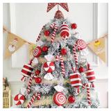 14Pcs Christmas Hanging Candy Balls Ornaments Red White Candy Cane Pendant for Home Part Christmas Tree Decorations Xmas Indoor Outdoor Party Decoration ONE CRACKED 14Pcs Christmas Hanging Candy Balls Ornaments Red White Candy Cane Pendant for Home Part Christmas Tree Decorations Xmas Indoor Outdoor Party Decoration ONE CRACKED